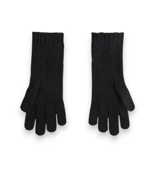 Zwarte handschoenen van wol en kasjmier