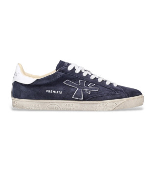 Steven blue leather trainers