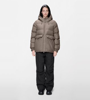 Casaco Alta A-Line Puffer marrom