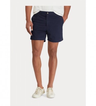 Marineblaue Twill-Polo-Shorts