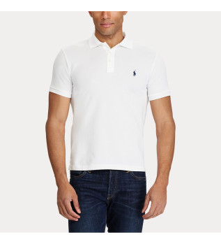 Stretch-Piqu-Poloshirt Slim Fit wei