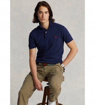Buy Polo Ralph Lauren Slim fit pique polo shirt navy