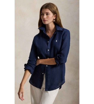 Chemise en lin Classic Fit marine