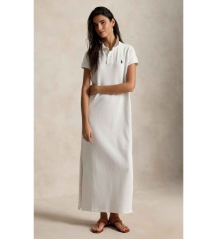 Vestido tipo polo de piqu� de algod�n blanco