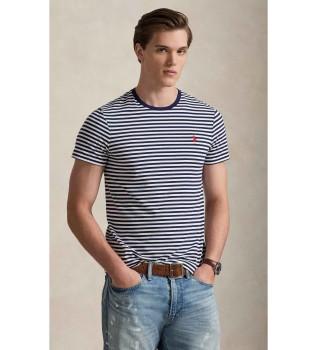 Marinblå Custom Slim Fit-tröja i trikå