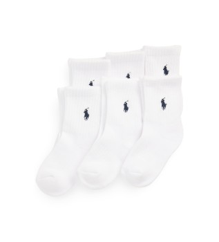 Set 6 pares de calcetines de media ca�a blanco