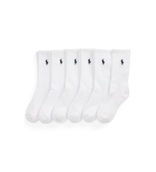 Set 6 pares de calcetines de media ca�a blanco