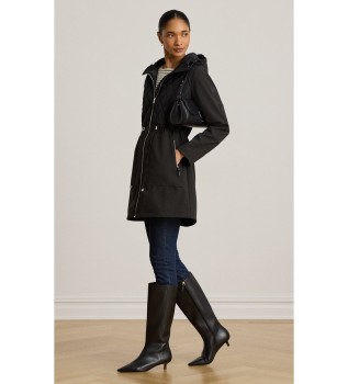 Damen Steppmantel mit Kapuze schwarz