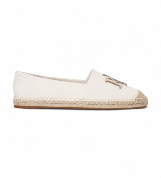 Cameryn III espadrilles van wit leer en canvas