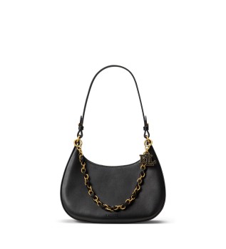 Sac à bandoulière moyen en cuir Marcy noir