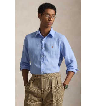 Custom Fit Linen Shirt blue