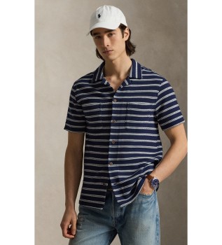 Chemise et pointelle en tricot � rayures marines