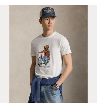 Majica Slim Fit po meri z belim medvedom Polo