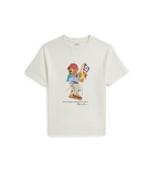 Camiseta de punto jersey con Polo Bear blanco