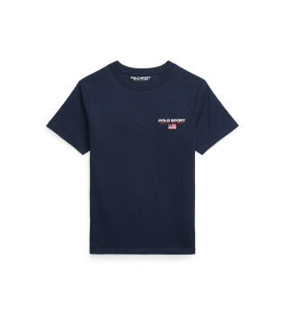 Gebreid katoenen T-shirt Polo Sport marine