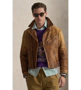 Newsboy bruin leren jack