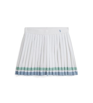 Falda pantal�n de rayas con pinzas blanco