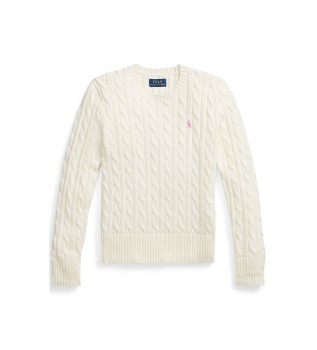 Kabelstrick-Pullover beige