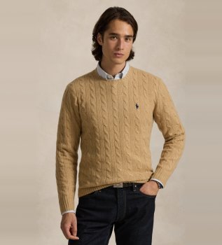 Pull en laine et cachemire beige