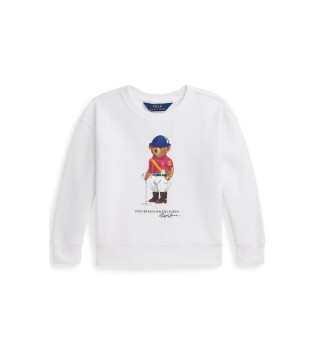 Firkantet fleece-sweatshirt med hvid Polo Bear