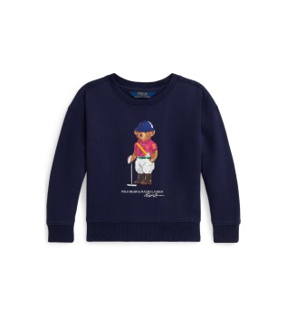 Polo Bear Fleece Boxy Sweater navy