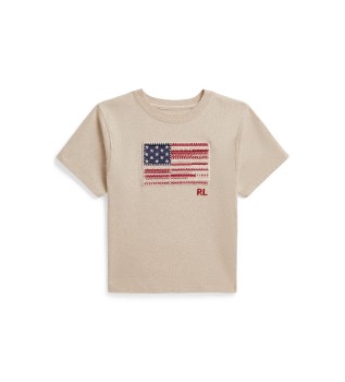 Camiseta Flag beige