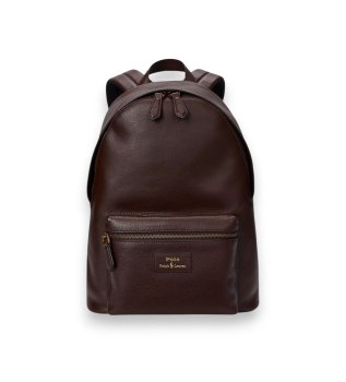 Mochila em pele granulada castanha