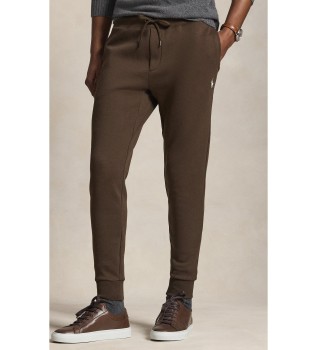 Pantal�n jogger de punto doble marr�n