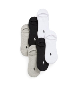 Set 6 Pares de Calcetines Performance blanco, negro, gris