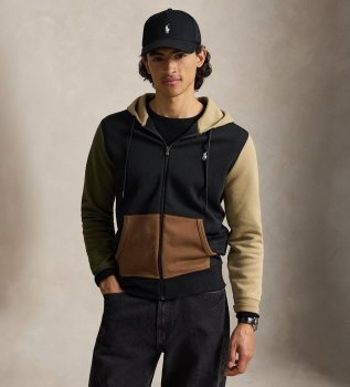 Sweat en maille double avec fermeture éclair noir