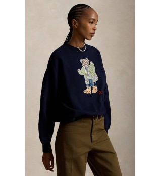 Sudadera de algodón con Polo Bear marino