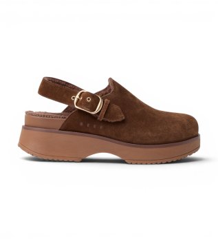 Skye Vista Brown Pink Leather Clogs