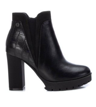 Bottines textures noires -Hauteur du talon 9cm