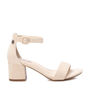 Leather sandals 170789 beige