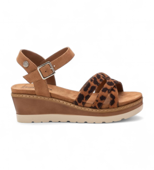 Sandaler i läder 173137 brun