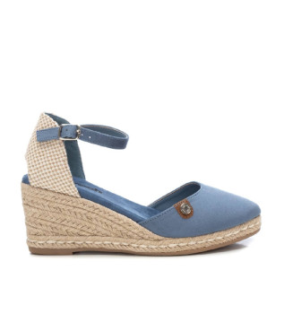 Leren espadrilles 71882 blauw 