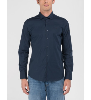 Camisa Stretch Popeline azul 