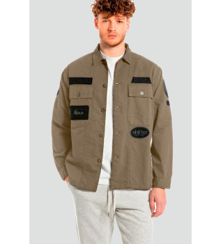 Jakna rednega kroja z našitki zelena