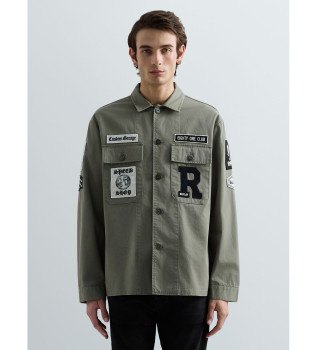 Overshirt mit Patch und Logo gr�n