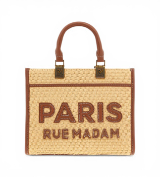 Bolso Iconique Mini Tote Straw marr�n