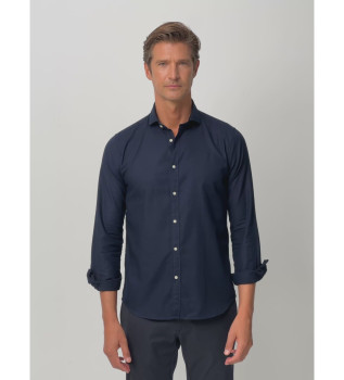 Sport shirt navy herringbone structure