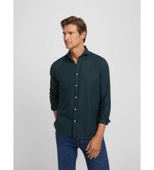 Sport shirt green herringbone structure