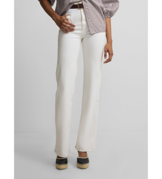 Pantalon en denim blanc avec boucles