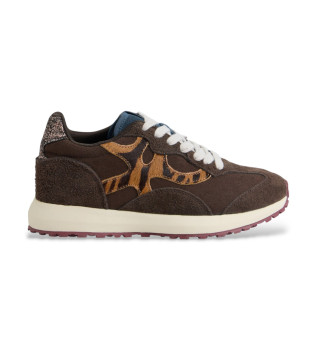 Leather Sneakers Rackets09 brown