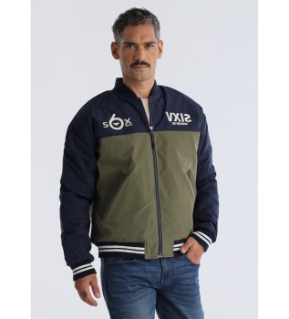 Bicolour block jacket S6X green