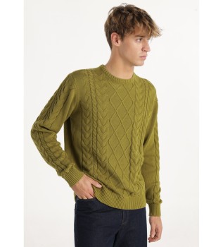 Green embroidered braided jumper