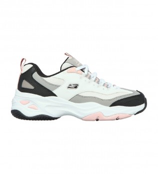 Comprare Skechers Sneakers in pelle D'Lites 4.0 - Fresh Diva White, Grey, Pink