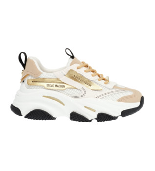 Possession-E beige leren sportschoenen - 7 cm hoog