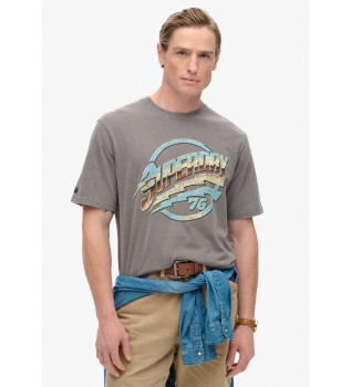 Camiseta rock de los 70 gris