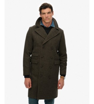 Merchant-jas van wolmix, lang, bruin